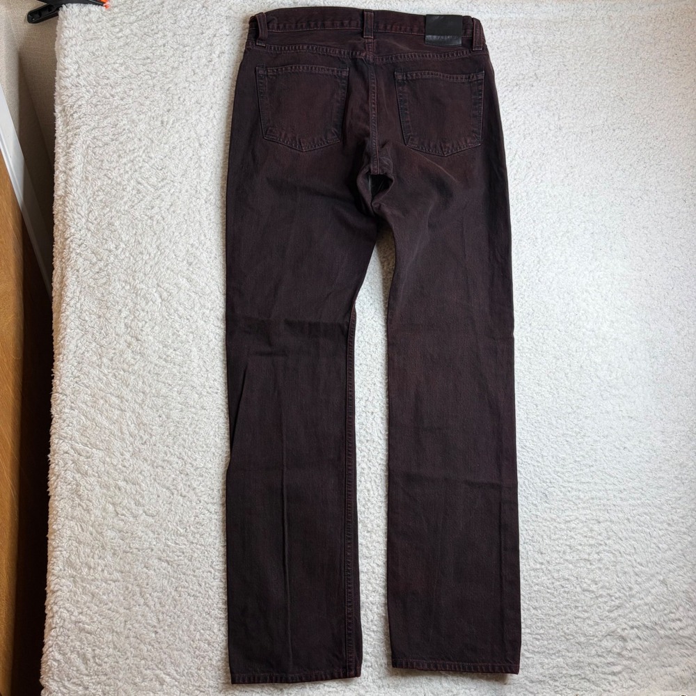 J Brand Mens Kane slim straight Jeans 32x33 Burgundy Overdye selvedge Made USA